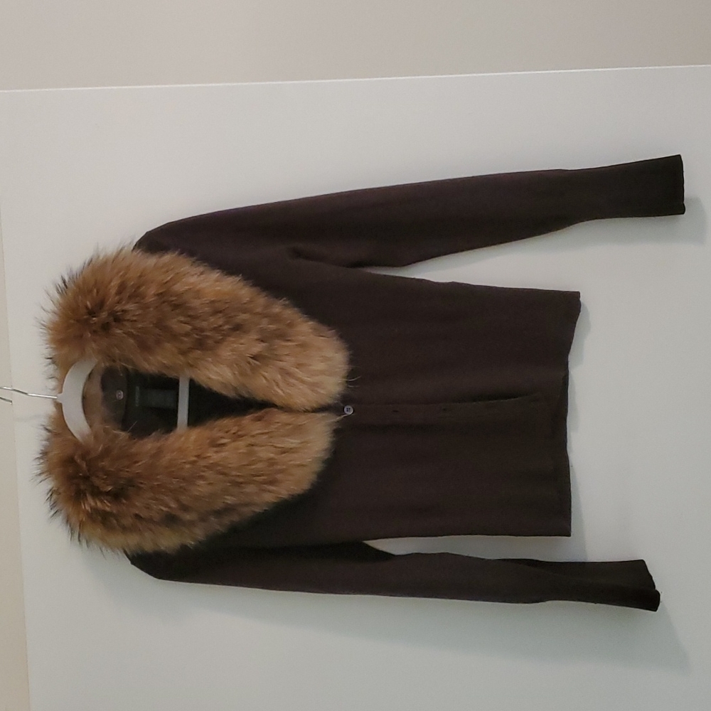 Express feaux collar brown cardigan sweater. SizeM